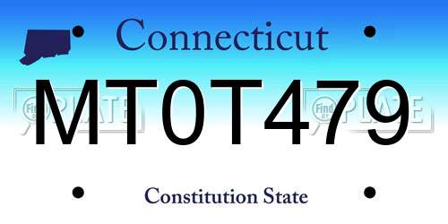 MT0T479 Connecticut License Plate