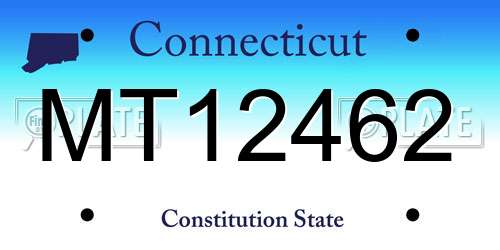 MT12462 Connecticut License Plate