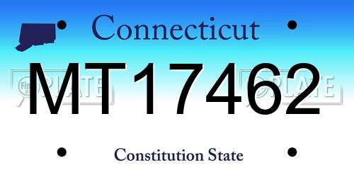 MT17462 Connecticut License Plate
