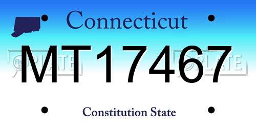 MT17467 Connecticut License Plate