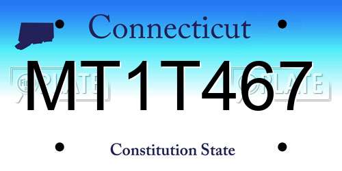 MT1T467 Connecticut License Plate
