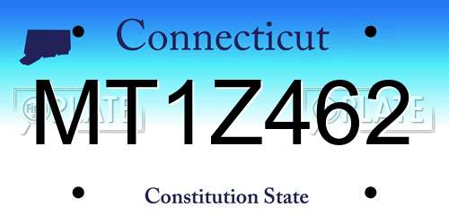 MT1Z462 Connecticut License Plate