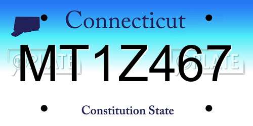 MT1Z467 Connecticut License Plate