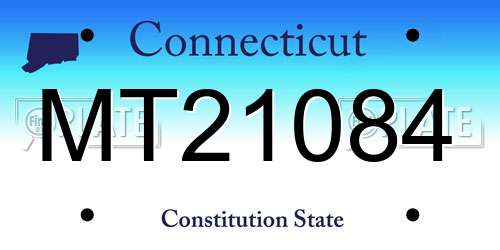 MT21084 Connecticut License Plate