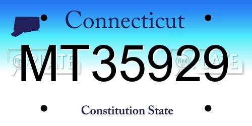 MT35929 Connecticut License Plate