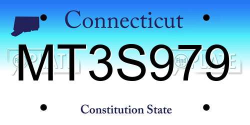 MT3S979 Connecticut License Plate
