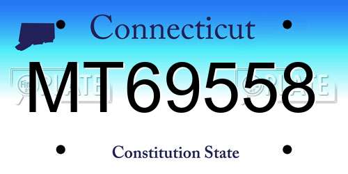 MT69558 Connecticut License Plate