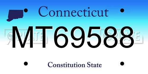 MT69588 Connecticut License Plate