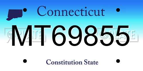 MT69855 Connecticut License Plate
