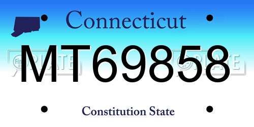 MT69858 Connecticut License Plate