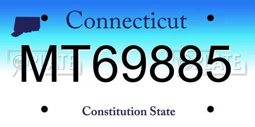 MT69885 Connecticut License Plate