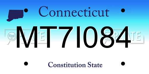 MT7I084 Connecticut License Plate