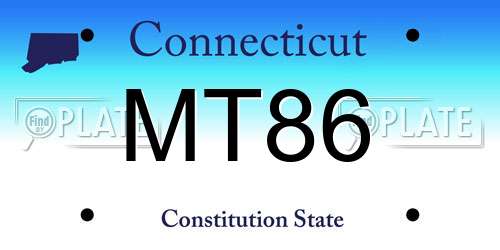 MT86 Connecticut License Plate
