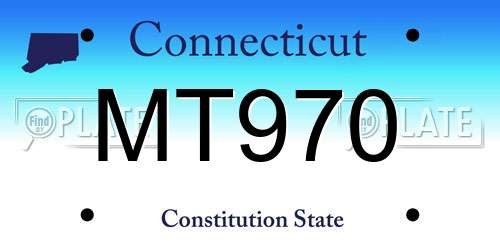 MT970 Connecticut License Plate
