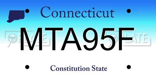 MTA95F Connecticut License Plate