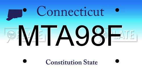 MTA98F Connecticut License Plate