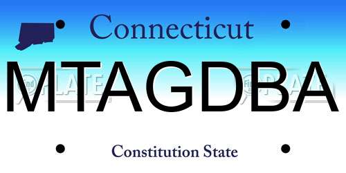 MTAGDBA Connecticut License Plate