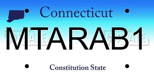 MTARAB1 Connecticut License Plate