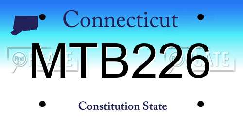 MTB226 Connecticut License Plate