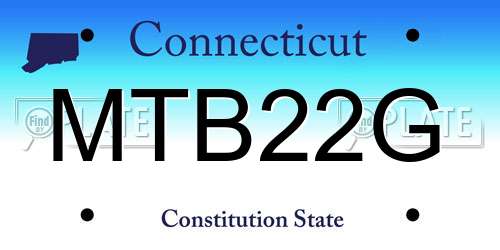 MTB22G Connecticut License Plate