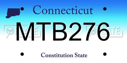 MTB276 Connecticut License Plate