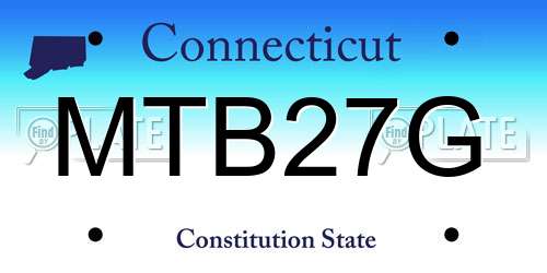 MTB27G Connecticut License Plate