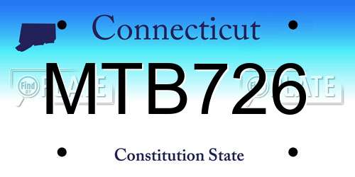 MTB726 Connecticut License Plate