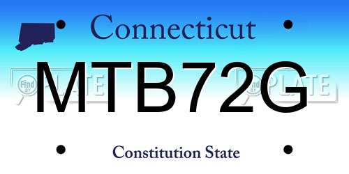 MTB72G Connecticut License Plate