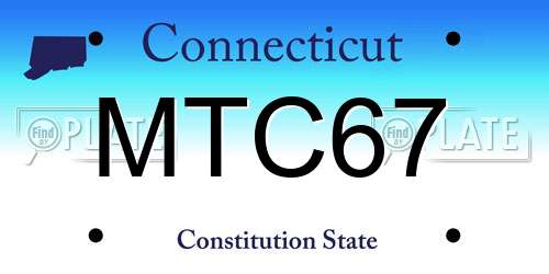 MTC67 Connecticut License Plate