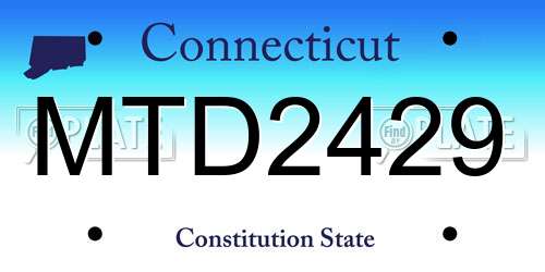 MTD2429 Connecticut License Plate