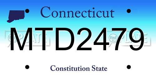 MTD2479 Connecticut License Plate