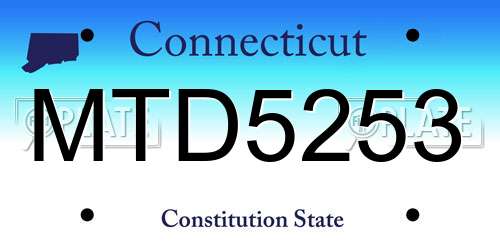 MTD5253 Connecticut License Plate