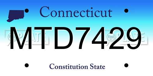 MTD7429 Connecticut License Plate