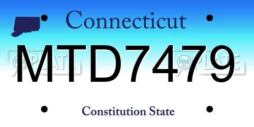 MTD7479 Connecticut License Plate