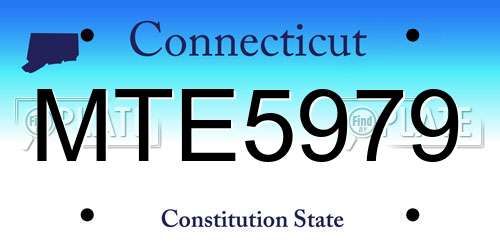 MTE5979 Connecticut License Plate