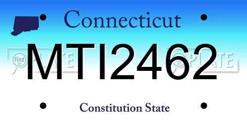 MTI2462 Connecticut License Plate