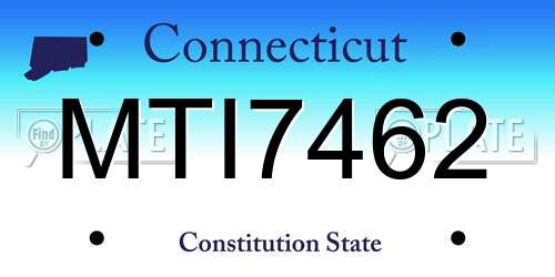 MTI7462 Connecticut License Plate