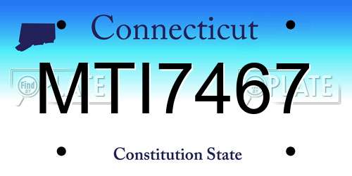MTI7467 Connecticut License Plate