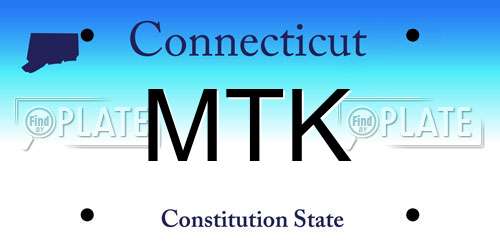 MTK Connecticut License Plate