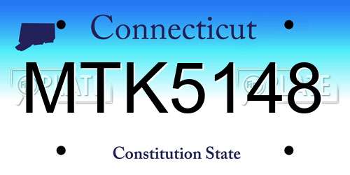 MTK5148 Connecticut License Plate