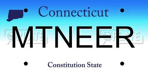 MTNEER Connecticut License Plate