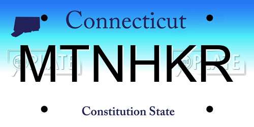 MTNHKR Connecticut License Plate