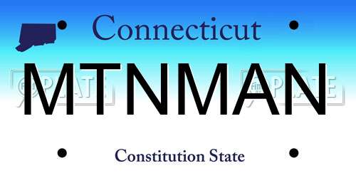 MTNMAN Connecticut License Plate
