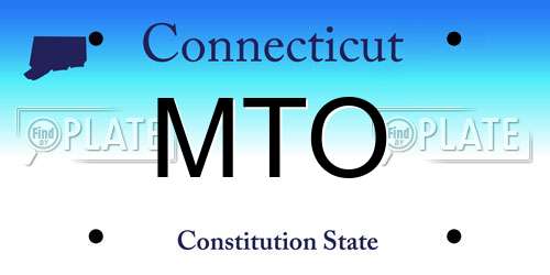 MTO Connecticut License Plate