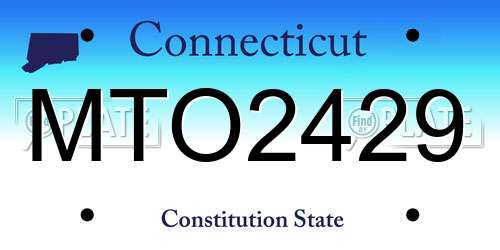 MTO2429 Connecticut License Plate