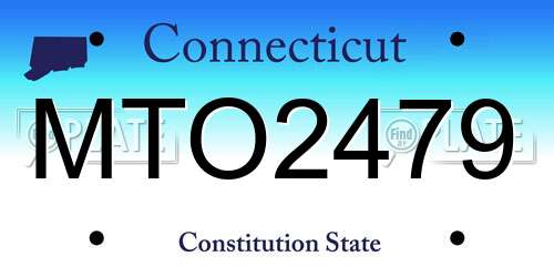 MTO2479 Connecticut License Plate