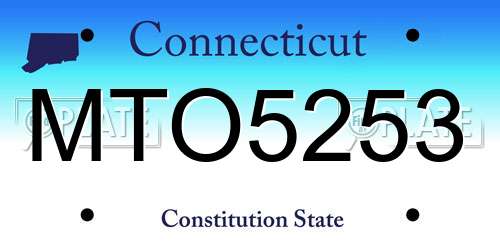 MTO5253 Connecticut License Plate