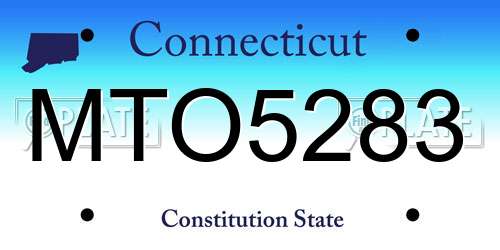 MTO5283 Connecticut License Plate