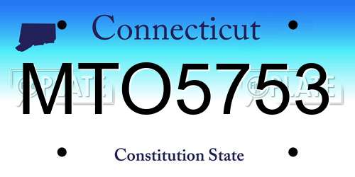 MTO5753 Connecticut License Plate