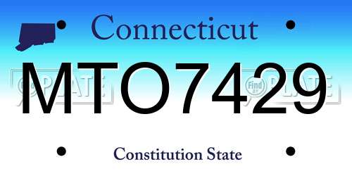 MTO7429 Connecticut License Plate